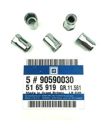 5x Original Opel Tuercas Remaches Cuerpo Del Asiento Delantero Astra G, Vectra B - Imagen 1 de 3