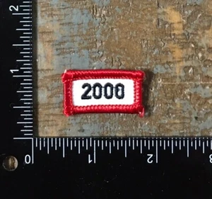 Vintage 2000 Year Date Birthdate Event Embroidered Sew-On Tab Patch - Picture 1 of 2