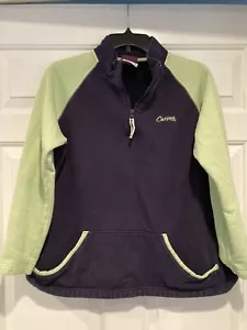 curves quarter zip sweatshirt navy and green size large - Picture 1 of 3