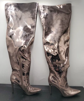 Zapato Bota INC 6 M Para Mujer SEDONA Metálico Punta Sobre la Rodilla Foto 1 de 4