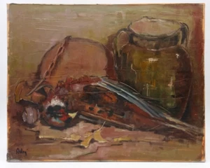 " NATURA MORTA " ADORNI SENZA DATA 40X50 DIPINTO OLIO SU TELA - Imagen 1 de 2