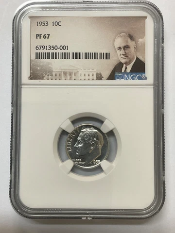 1953 ROOSEVELT DIME 10C NGC PF67 Cover