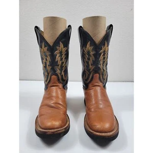 Justin 5016 Mens 7 D Exotic Roper Smooth Ostrich Brown Western Tekno Crepe Boots - Picture 1 of 11