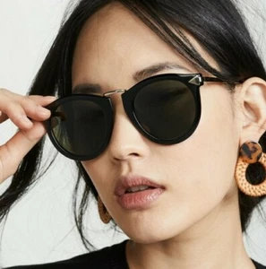 Karen Walker Sunglasses Harvest Black Monochromatic Tinted Lenses No Case NWOT - Picture 1 of 11