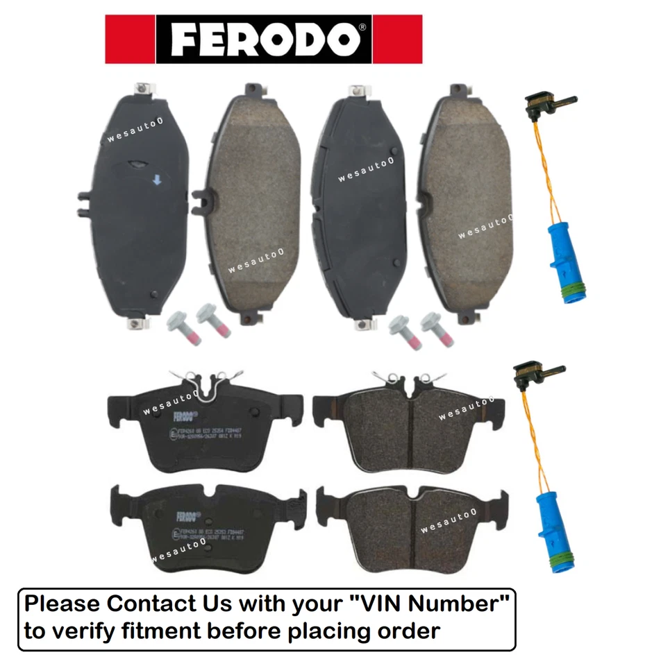 Front Brake Pad & Rear Brake Pad +Sensor OEM for Mercedes C300 15-18 (Non Sport) - Image 1 of 1