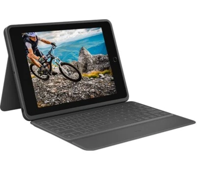 Tastatur-Hülle für Apple iPad 7./8./9. Gen. Logitech Rugged Folio QWERTZ DE Grau - Bild 1 von 4