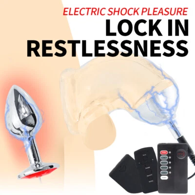 Soft Cage Electric E-Stim Penis Sleeve Ring Electro Glans Cap for Men - Image 1 of 4