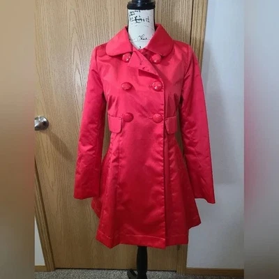 Gabardina ABS Etiqueta Plateada Rosa Barbiecore Satén Doble Pecho Leopardo XS Foto 1 de 4