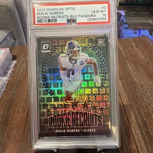 2024 Donruss Optic Malik Nabers Rookie Recruits RC Black Pandora 18/25 PSA 10 - Picture 1 of 4