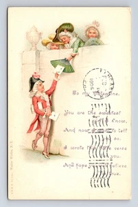 1905 WALTER WIRTHS Colonial Man & Woman Love Letter Postcard - Picture 1 of 4