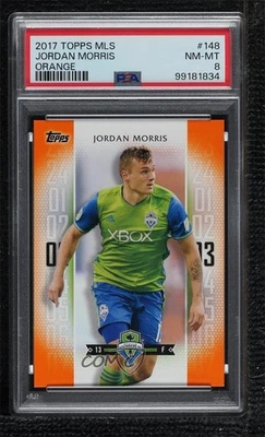 2017 Topps MLS 24 Under 24 Orange /25 Jordan Morris #148 PSA 8 - Image 1 of 2
