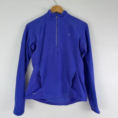 Pullover atlético Nike Fit para mujer azul polar 1/2 cremallera talla M atletismo Foto 1 de 4