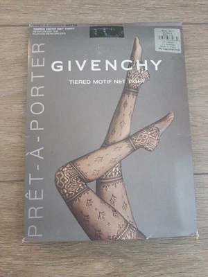 Givenchy Pret-A-Porter Hosiery Tiered Black Net Lace Jet Black size C/D New  - Image 1 of 4