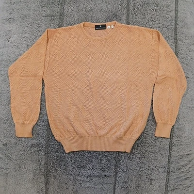 Suéter de Colección Años 90 Saks Fifth Avenue Para Hombre 48/S Pullover Melocotón Tejido Abierto Italia Foto 1 de 4