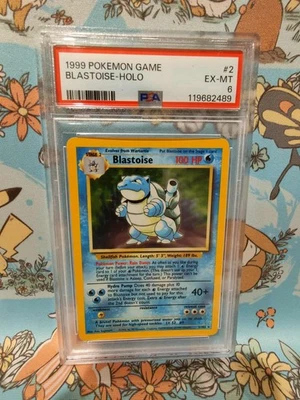 Blastoise Pokemon Base Set Holo 1999 Wizards of The Coast (WOTC) 2/102 PSA 6 - Image 1 of 4