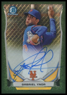 2014 Bowman Chrome Gabriel Ynoa Auto #4/15 Black Static Refractor Autograph - Image 1 of 2