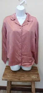 WinterSilks Sz L Women's Silk Cotton Pink Button Down Shirt - Picture 1 of 6