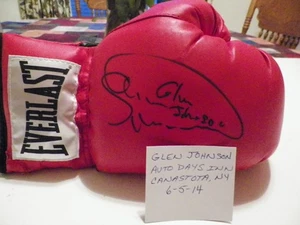 GLEN JOHNSON - BOXER ORIGINAL HANDSIGNIERTER EVERLAST BOXHANDSCHUH 6-5-14 - Bild 1 von 2