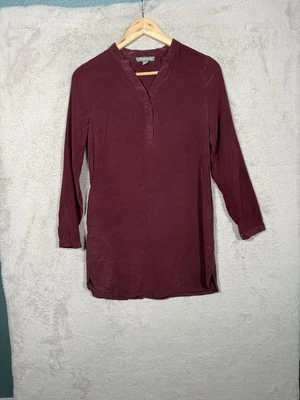 Vestido de seda Tinley Road para mujer XS borgoña manga larga defecto Foto 1 de 4