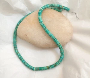MEXICAN TURQUOISE 6MM HEISHI BEADS - 16" Strand - 5301E - Picture 1 of 5