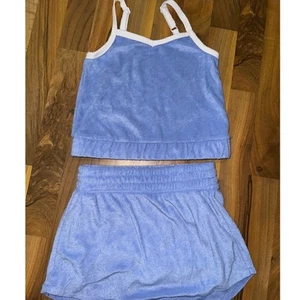 90 Degree Towel Terry Skirt Set Cami Top Periwinkle Girls Small 7-8 - Picture 1 of 8