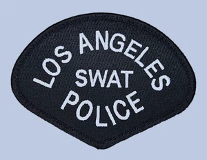LOS ANGELES SWAT POLICÍA LA ETIQUETA UNIFORME NEGRO TÁCTICO POLICÍA LEY HIERRO EN PARCHE - Imagen 1 de 4