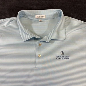 Peter Millar Summer Comfort Men’s XXL Polo Shirt Blue Striped Golf Amelia Island - Picture 1 of 12