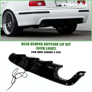 Labio difusor parachoques trasero negro brillante para BMW Serie 5 E39 con luz - Imagen 1 de 6