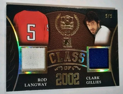 2015-16 ITG Enshrined Gold Dual Jersey #CO-23 Rod Langway Clark Gillies/5 5/5 - Image 1 of 3
