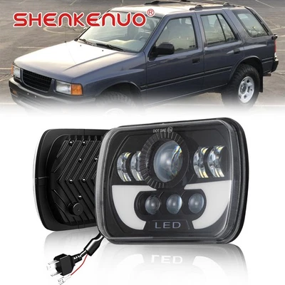 Faro cuadrado LED cromado para Isuzu Rodeo 1991-1997 5x7 7X6" H6014/H6052/H6054 Foto 1 de 4