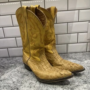 Botas Je-ver Crocodile Western Style Boots Mens 10 Toro Bronco Dress - Picture 1 of 13