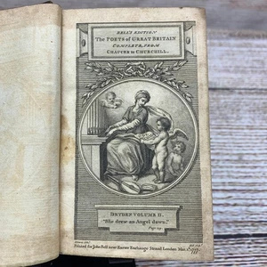 1777 Bell's Edition Dryden Volume II: Antique Leather Poetry Book - Picture 1 of 12