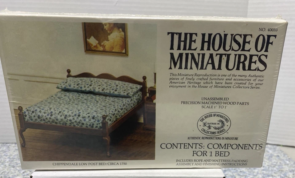 The House of Miniatures Chippendale Low Post Bed Circa 1750 X-ACTO 40033