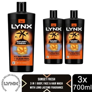 Lynx XXL Body Wash Sunset Fresh 72H Sweat Protection 700ml, 3 Pack - Picture 1 of 7