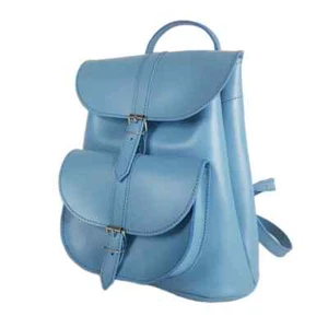 Mochila de cuero GENUINO hecha a mano para mujer azul cielo bolso de hombro cartera para damas - Imagen 1 de 15