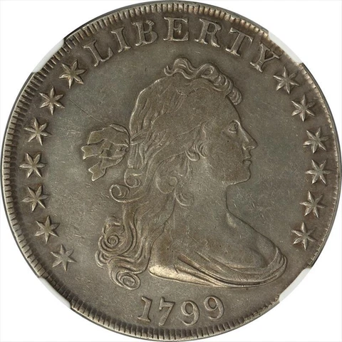 1799 Draped Bust Silver Dollar $1, NGC VF 35 Cover