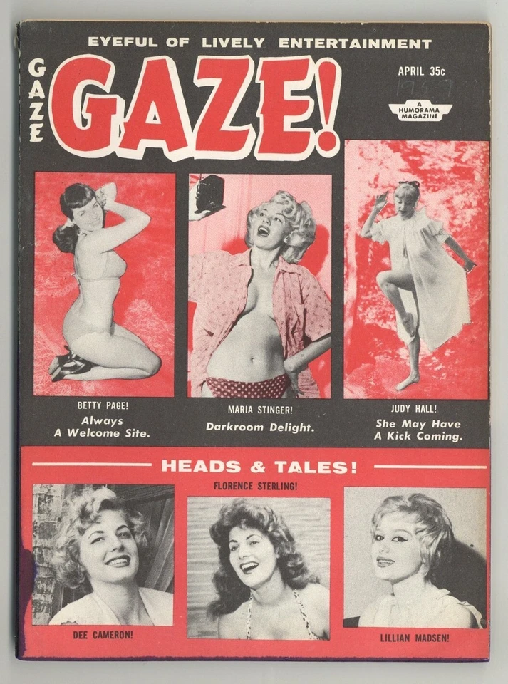 Gaze #24 Betty Page Maria Stinger Judy Hall 1959 Pinup Magazine Humorama M32139 - Image 1 of 2