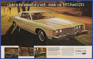 Vintage 1972 '73 FORD LTD Automobile Car Ephemera Art Decor Print Ad 1970's - Picture 1 of 1