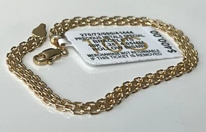 Bismark Chain Bracelet in 10k Gold 7-1/4" New W/Tag MSRP $400 - Picture 1 of 10