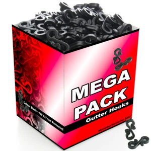 Gutter Hooks Clips Outdoor x120 Christmas Xmas Icicle Fairy Lights Plastic Black - Picture 1 of 6