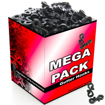 Christmas Light Gutter Hooks x120 Outdoor Xmas Fairy Lights Clips Plastic Black