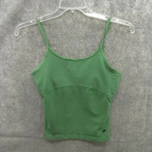 Canyon River Blues Women Camisole Tank Top Medium Green Cotton Spaghetti Stretch - Picture 1 of 11