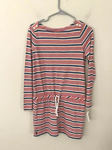 NWT! Ralph Lauren Girl's Sz XL (16) Stripes Drop Waist Long Sleeves Dress - Picture 1 of 6