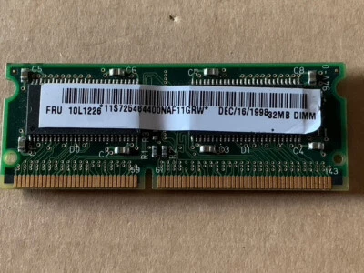 1 Pc FRU 10L1226 32Mb DIMM  (IBM) Laptop SD RAM 66MHz 10L1226, 32MB - Image 1 of 2