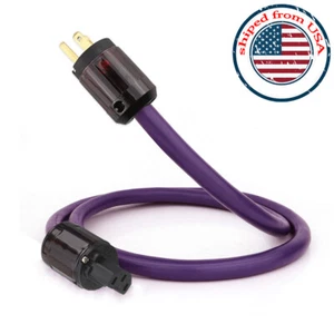 7N OCC Pure Copper US Mains Supply Power Cord HiFi Audio AC Power Cable 12AWG - Picture 1 of 10