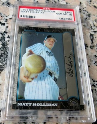 MATT HOLLIDAY 1999 Bowman Chrome Rookie Card RC PSA 10 GEM 2011 WS Champ 316 HRs - Image 1 of 2