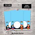 12 x Boy Superhero Birthday Party, Food Labels, Name, Tent Cards.