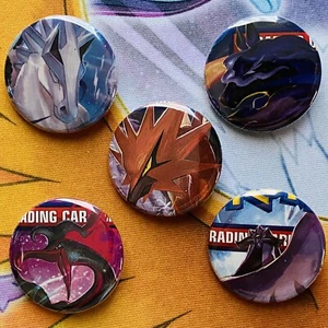 Pokemon CHILLING REIGN Booster Pack Art 1.25" pin backs (pinbacks) set of 5 - Picture 1 of 3
