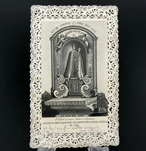 Antique Holy Card Lace Paper D' Alfonso Origin Of The Sanctuary N.D. De Lorette  - Picture 1 of 6