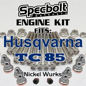 NICKEL ENGINE BOLT KIT HUSQVARNA TC 85 CYLINDER HEAD CRANKCASE CLUTCH COVER TC85 - Picture 1 of 4